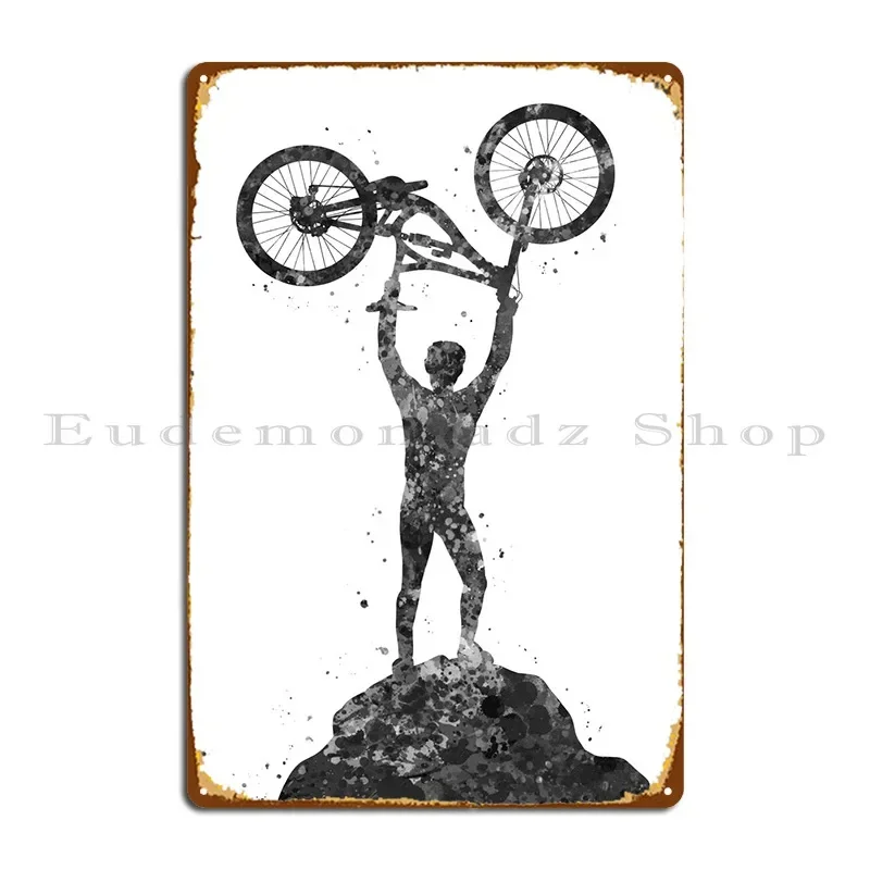 Mountain Biking Europe - Металлическая табличка для горного велосипеда, настенный