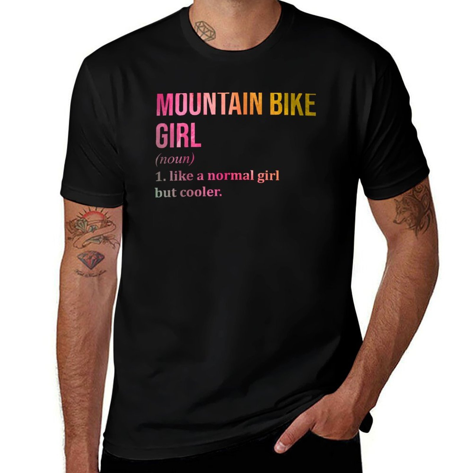 Mountain Biking Definition - Футболка с принтом «Девушка на горном