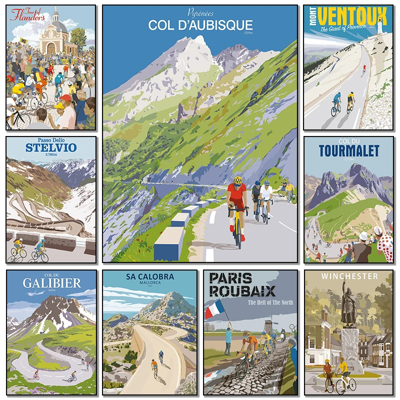 Mountain Biking Europe - Спортивные постеры с изображением горных и